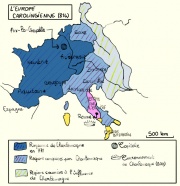 L'Europe carolingienne à la mort de Charlemagne