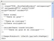 Exemple du même contenu mis en forme dans une interface "Wikitexte"