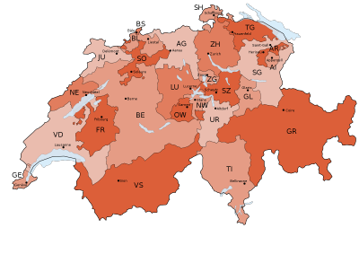 Carte des cantons suisses avec leur capitale