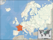 Localisation de la France (en orange).