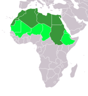 Les états de l'Afrique du Nord sont en vert.